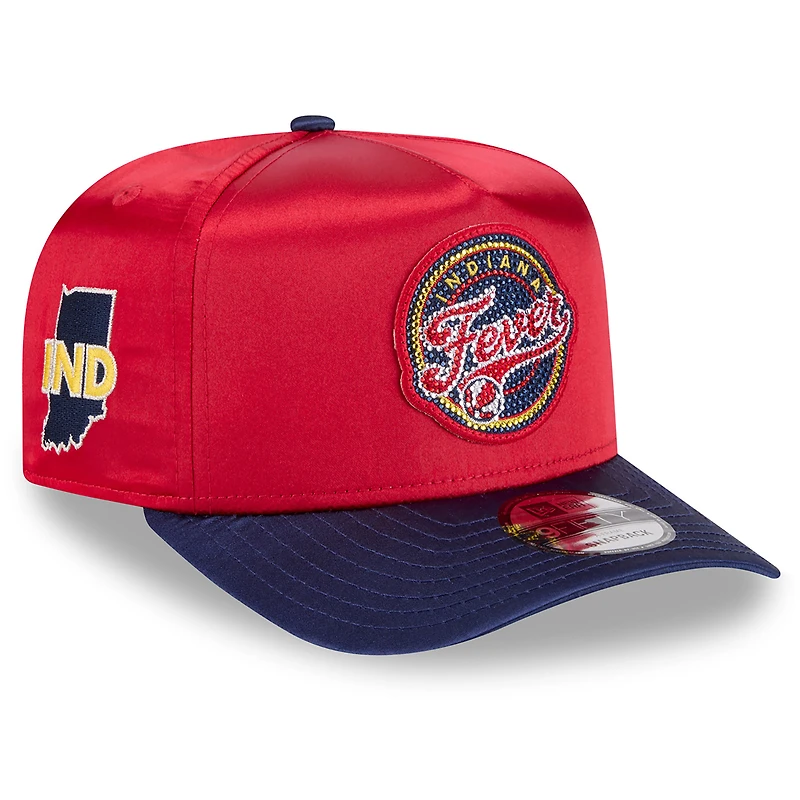 Unisex New Era Red/Navy Indiana Fever 2026 WNBA Draft Satin A-Frame 9FORTY Adjustable Hat