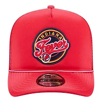 Unisex New Era  Red Indiana Fever Worn Foam Front 9FIFTY A-Frame Trucker Rope Snapback Hat