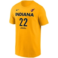 T-shirt unisexe Nike Caitlin Clark Gold Indiana Fever avec nom et numéro