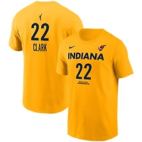 T-shirt unisexe Nike Caitlin Clark Gold Indiana Fever avec nom et numéro