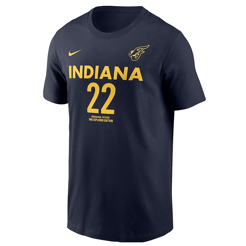 T-shirt unisexe Nike Caitlin Clark Navy Indiana Fever 2024 WNBA Draft Explorer Edition avec nom et numéro de joueur