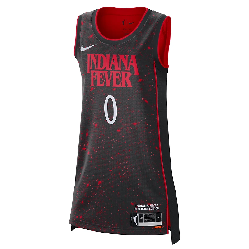 Unisex Nike Kelsey Mitchell Black Indiana Fever Stranger Things Victory Jersey - Rebel Edition