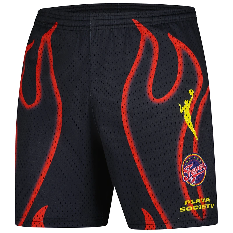 Short de sport unisexe noir Indiana Fever Playa Society