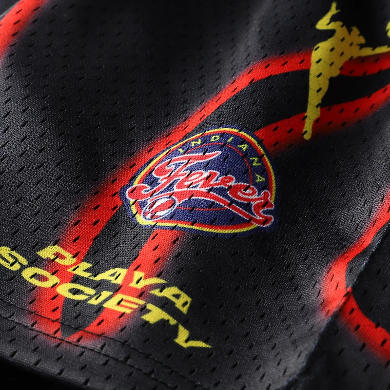 Short de sport unisexe noir Indiana Fever Playa Society