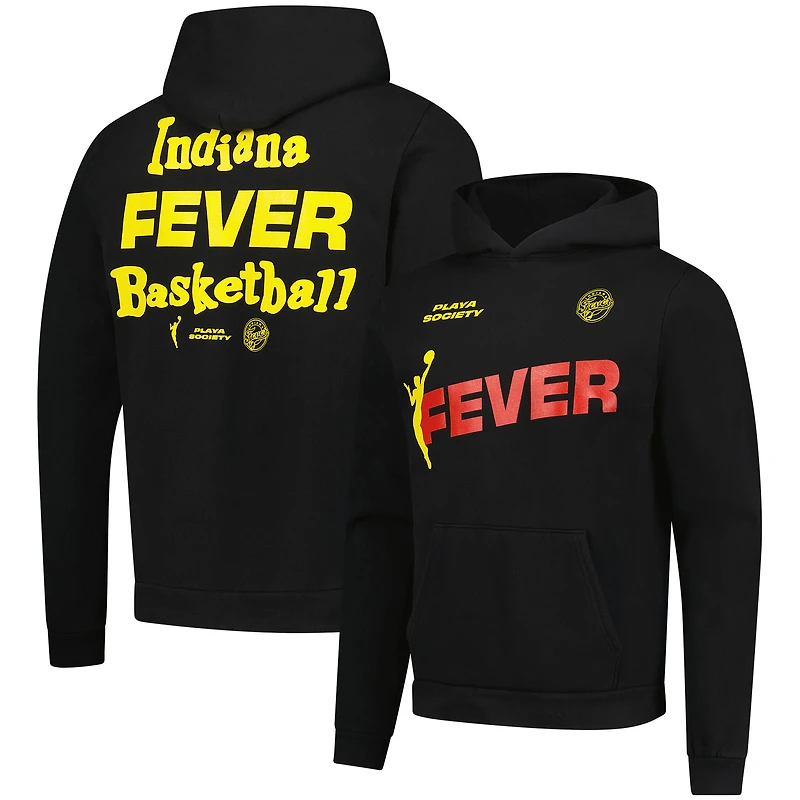 Sweat à capuche unisexe noir de l'équipe Indiana Fever la Playa Society