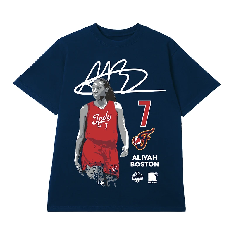 Unisex round21 Aliyah Boston Navy Indiana Fever Player Graphic T-Shirt