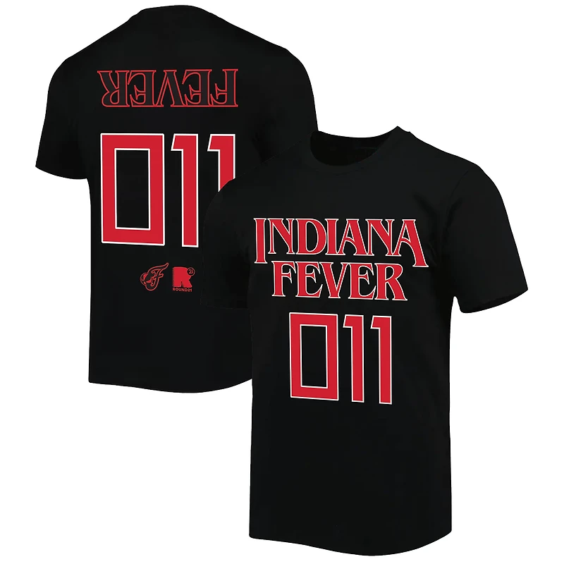 Unisex round21 Black Indiana Fever Stranger Things Premium Relaxed T-Shirt