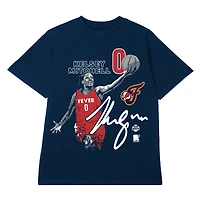 T-shirt unisexe round21 Kelsey Mitchell bleu marine Indiana Fever avec motif graphique