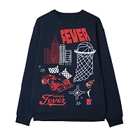 Unisex round21 Navy Indiana Fever Wallpaper Pullover Sweatshirt