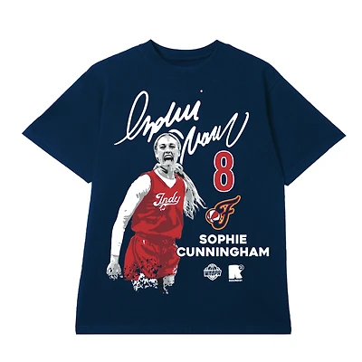 Unisex round21 Sophie Cunningham Navy Indiana Fever Player Graphic T-Shirt