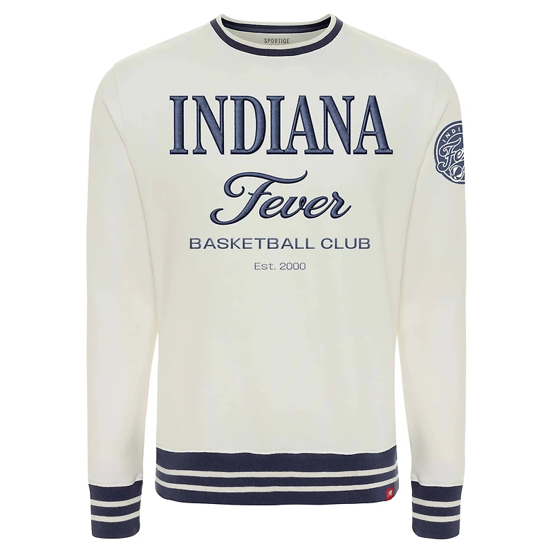 Unisex Sportiqe Cream Indiana Fever Athletic Club Collection French Terry Crew Sweatshirt