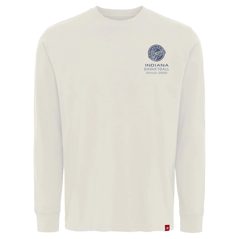 Unisex Sportiqe Cream Indiana Fever Athletic Club Collection Sherwood Relaxed Fit Premium Long-Sleeve T-Shirt