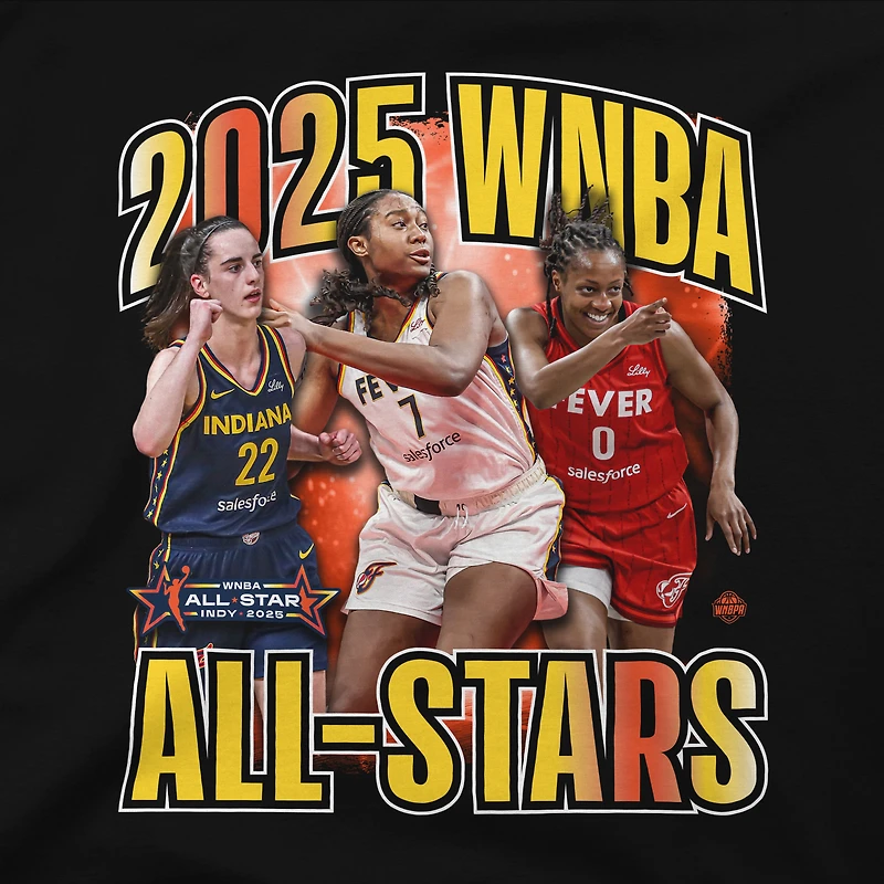 V120733 IndFev 0 Kelsey Mitchell, Caitlin Clark, Aliyah Boston WNBA ASG Trio de 25 joueuses SST TEEMENGRA WGWNBSS14402