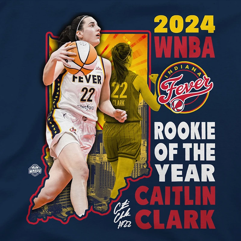 Unisex Stadium Essentials Caitlin Clark Navy Indiana Fever 2024 WNBA Rookie of the Year T-Shirt