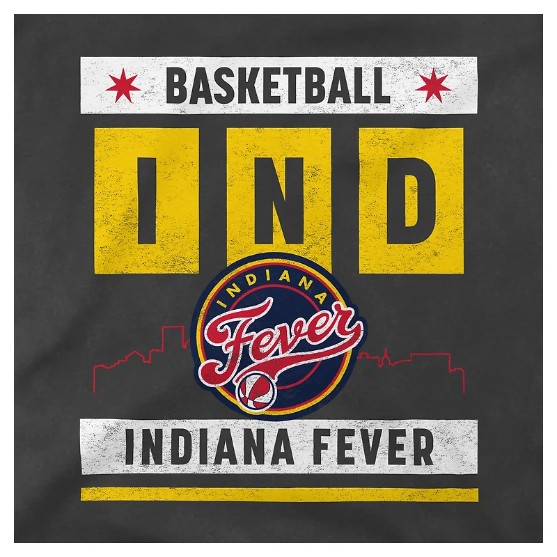 Unisex Stadium Essentials Heather Black Indiana Fever Relaxed Fit Big Shot Vintage Wash T-Shirt