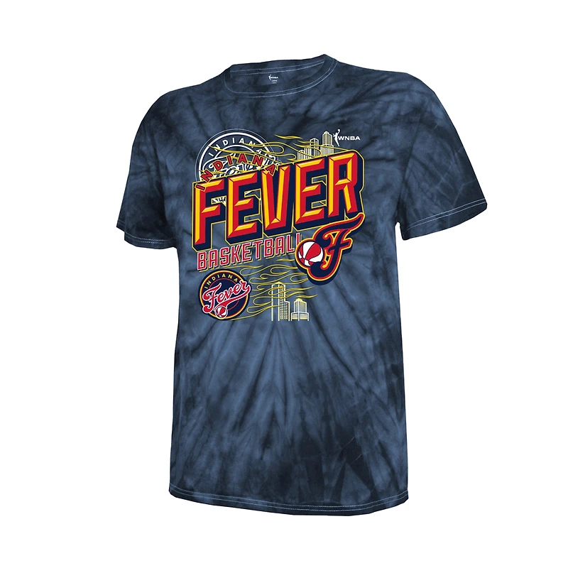 T-shirt unisexe bleu marine à motif tie-dye Indiana Fever