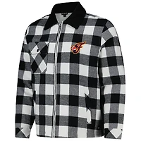 Veste-chemise unisexe en flanelle noire/blanche à fermeture éclair intégrale Indiana Fever de The Wild Collective