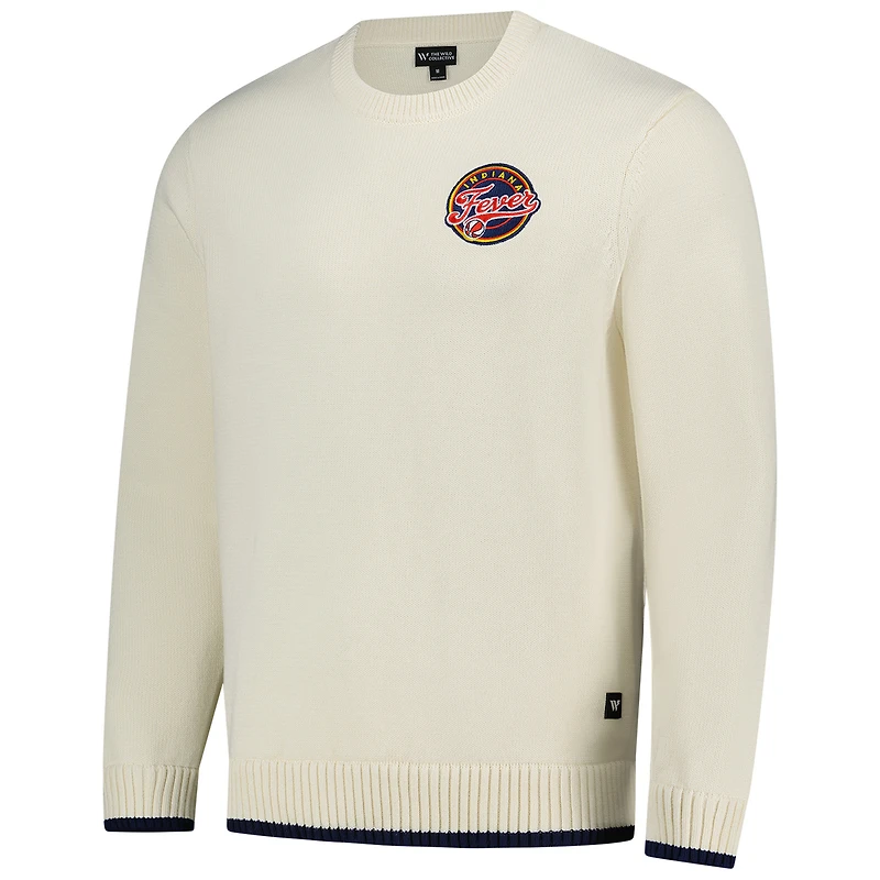 Unisex The Wild Collective  Cream Indiana Fever Jacquard Pullover Sweater
