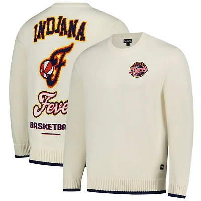 Unisex The Wild Collective  Cream Indiana Fever Jacquard Pullover Sweater