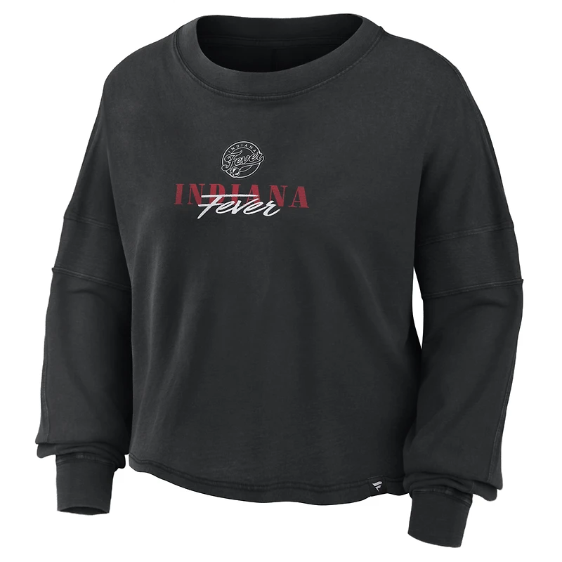 Haut oversize à manches longues Fanatics noir Indiana Fever pour femme