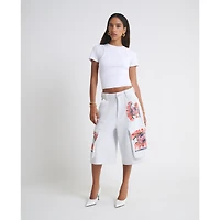 Short cargo en polaire gris chiné Indiana Fever pour femme