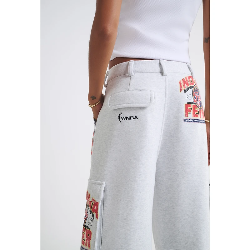 Short cargo en polaire gris chiné Indiana Fever pour femme