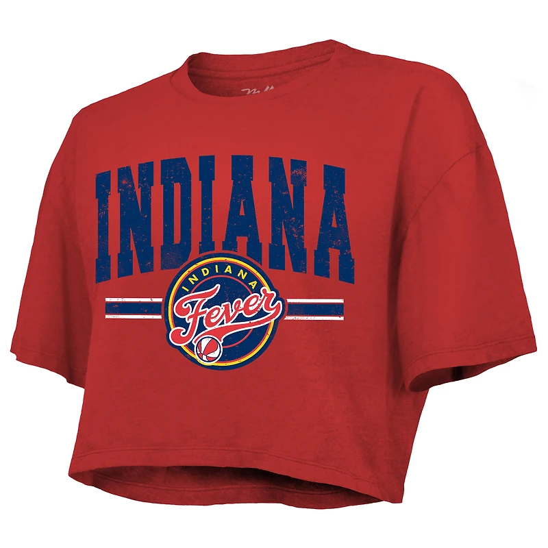 Haut court à rayures craie rouge Indiana Fever Majestic Threads pour femme
