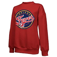 Sweat-shirt à manches longues et col rond en mélange de coton Majestic Threads Red Indiana Fever pour femme
