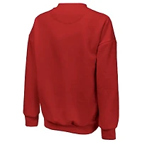 Sweat-shirt à manches longues et col rond en mélange de coton Majestic Threads Red Indiana Fever pour femme