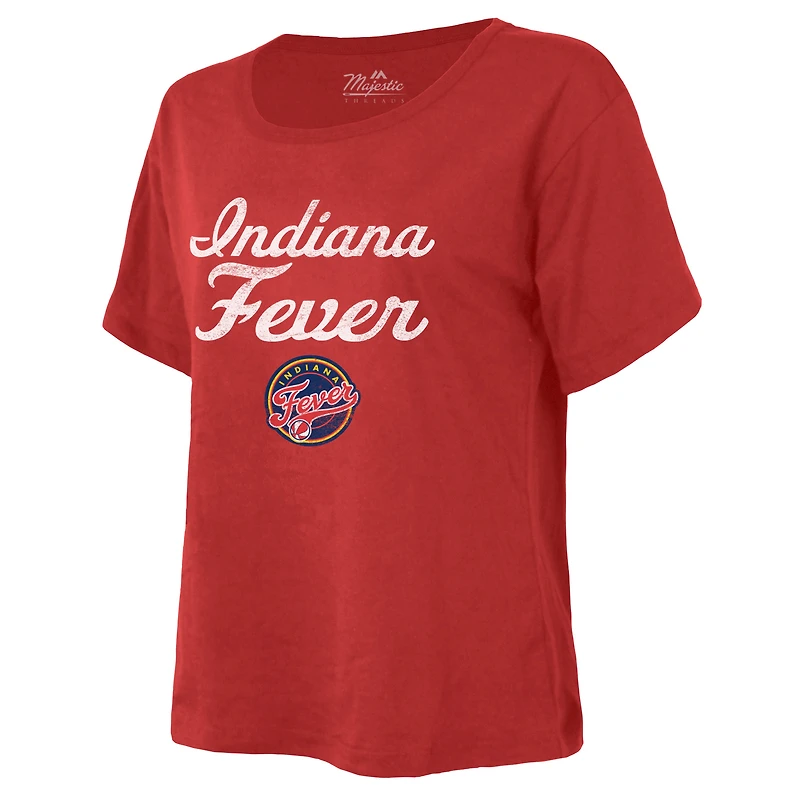 T-shirt boxy premium pour femme Majestic Threads Red Indiana Fever The Edge