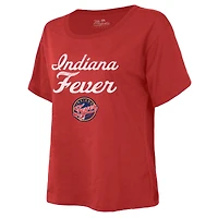 T-shirt boxy premium pour femme Majestic Threads Red Indiana Fever The Edge