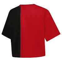 Women's New Era Red Indiana Fever Team Split Cropped Boxy T-Shirt