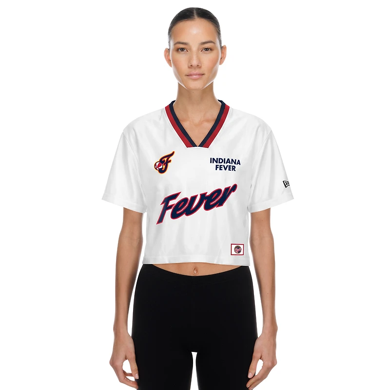 Maillot court et carré New Era blanc Indiana Fever Sport Classics pour femme