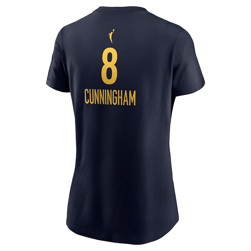 Women's Nike Sophie Cunningham Navy Indiana Fever Name & Number Explorer Edition T-Shirt