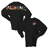 T-shirt à manches longues surdimensionné Preppy City pour femme, style maillot Spirit noir, Indiana Fever