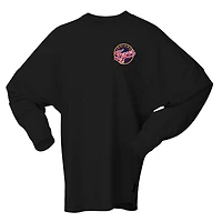 Women's Spirit Jersey Black Indiana Fever Oversized Preppy City Long Sleeve T-Shirt