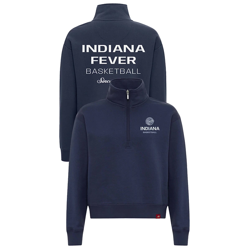 Women's Sportiqe Blue Indiana Fever Athletic Club Collection Marant Quarter-Zip Pullover