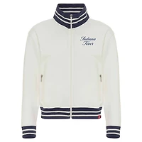 Veste zippée intégrale en tissu éponge français Sutton crème de la collection Sportiqe Indiana Fever Athletic Club pour femme
