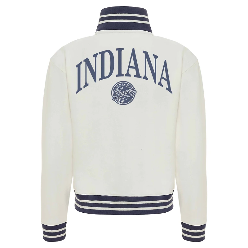 Veste zippée intégrale en tissu éponge français Sutton crème de la collection Sportiqe Indiana Fever Athletic Club pour femme