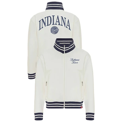 Women's Sportiqe Cream Indiana Fever Athletic Club Collection Sutton French Terry Full-Zip Jacket
