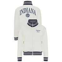 Women's Sportiqe Cream Indiana Fever Athletic Club Collection Sutton French Terry Full-Zip Jacket