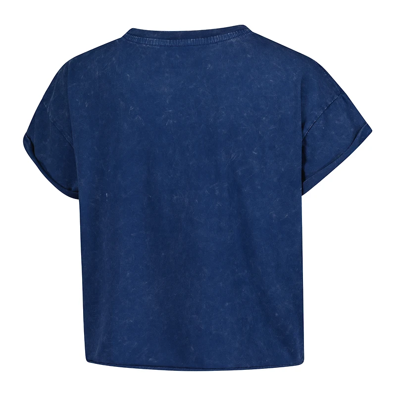 T-shirt court Sportiqe bleu marine pour femme, collection Rock N Roll, délavé minéral Gwen, Indiana Fever