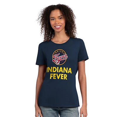 T-shirt à col rond Starter Navy pour femmes, Indiana Fever WNBA, 30e anniversaire