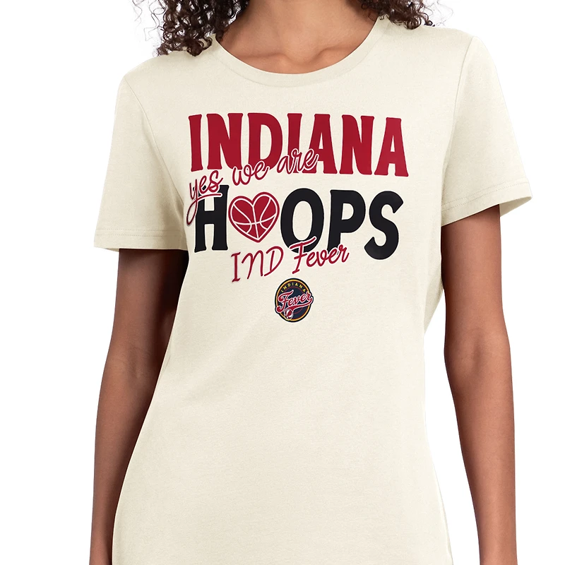 Women's Starter  Oatmeal Indiana Fever Endzone T-Shirt