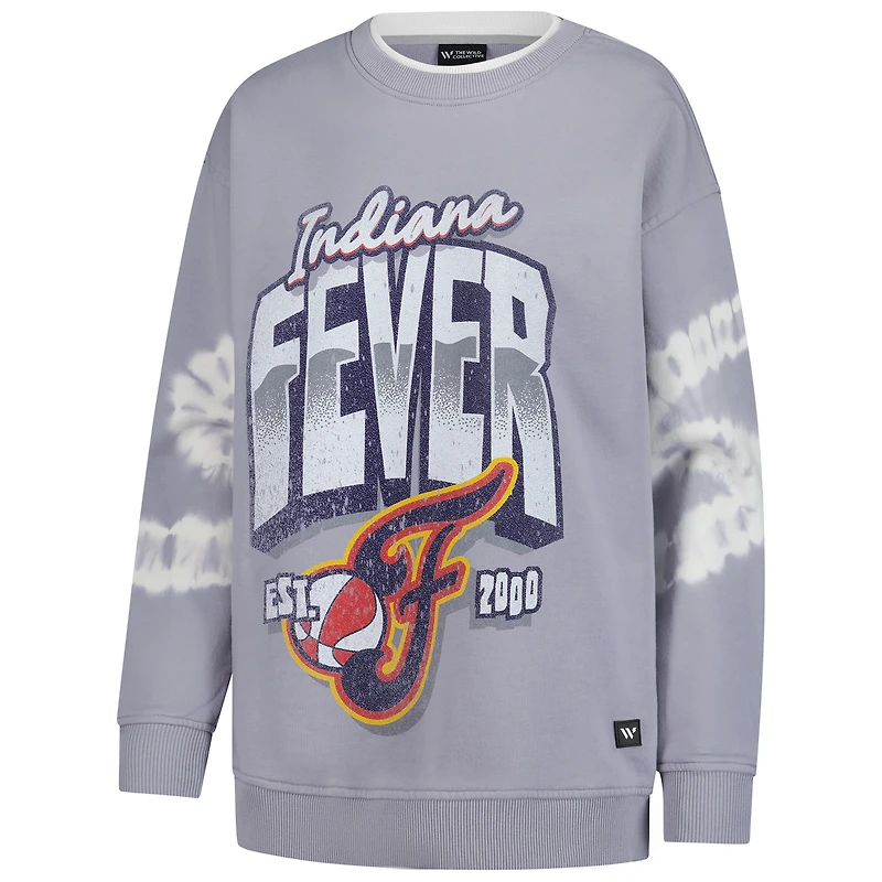 Sweat-shirt en polaire à double col gris Indiana Fever pour femme The Wild Collective