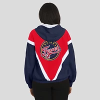 Women's WEAR by Erin Andrews Navy/Red Indiana Fever Colorblock Full-Zip Hoodie Windbreaker Jacket