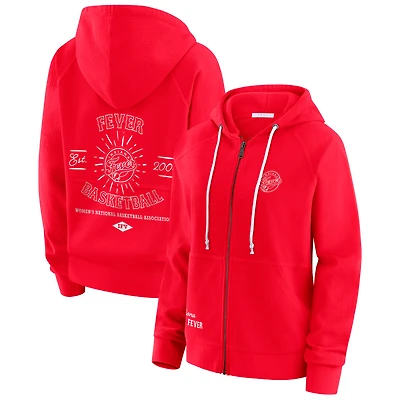 Sweat à capuche zippé vintage rouge Indiana Fever pour femme par Erin Andrews