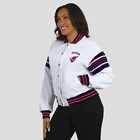 Women's WEAR by Erin Andrews White/Navy Indiana Fever Full-Snap Fleece Sweatshirt Jacket