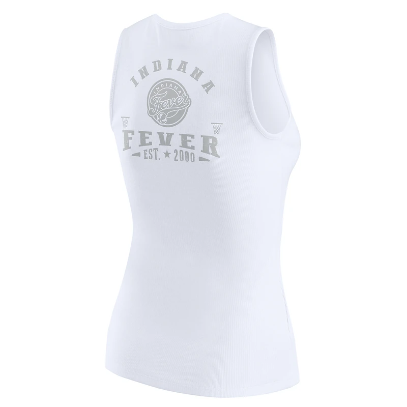 Débardeur Henley côtelé blanc Indiana Fever pour femme WEAR by Erin Andrews
