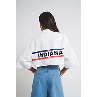 Chemise courte boutonnée en toile blanche Indiana Fever pour femme